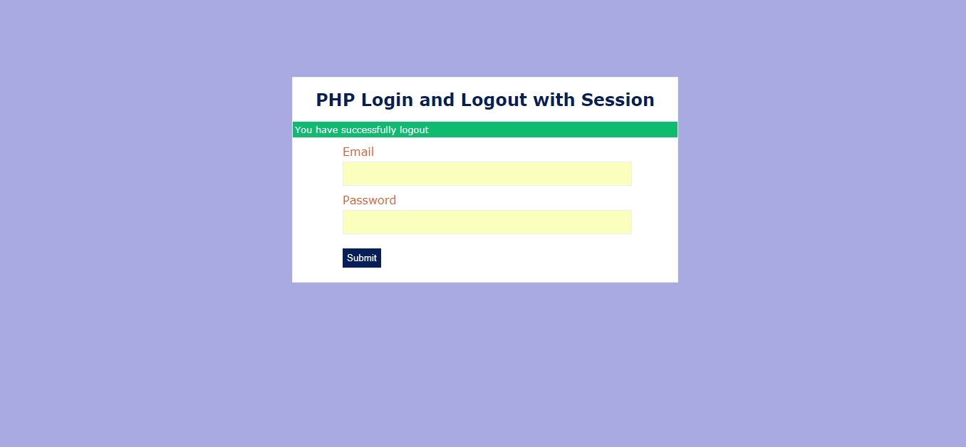 php session successfully logout