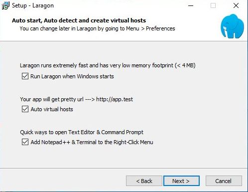 laragon auto start auto detect and virtual hosts