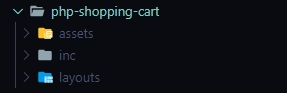 php shopping cart basic folder structure
